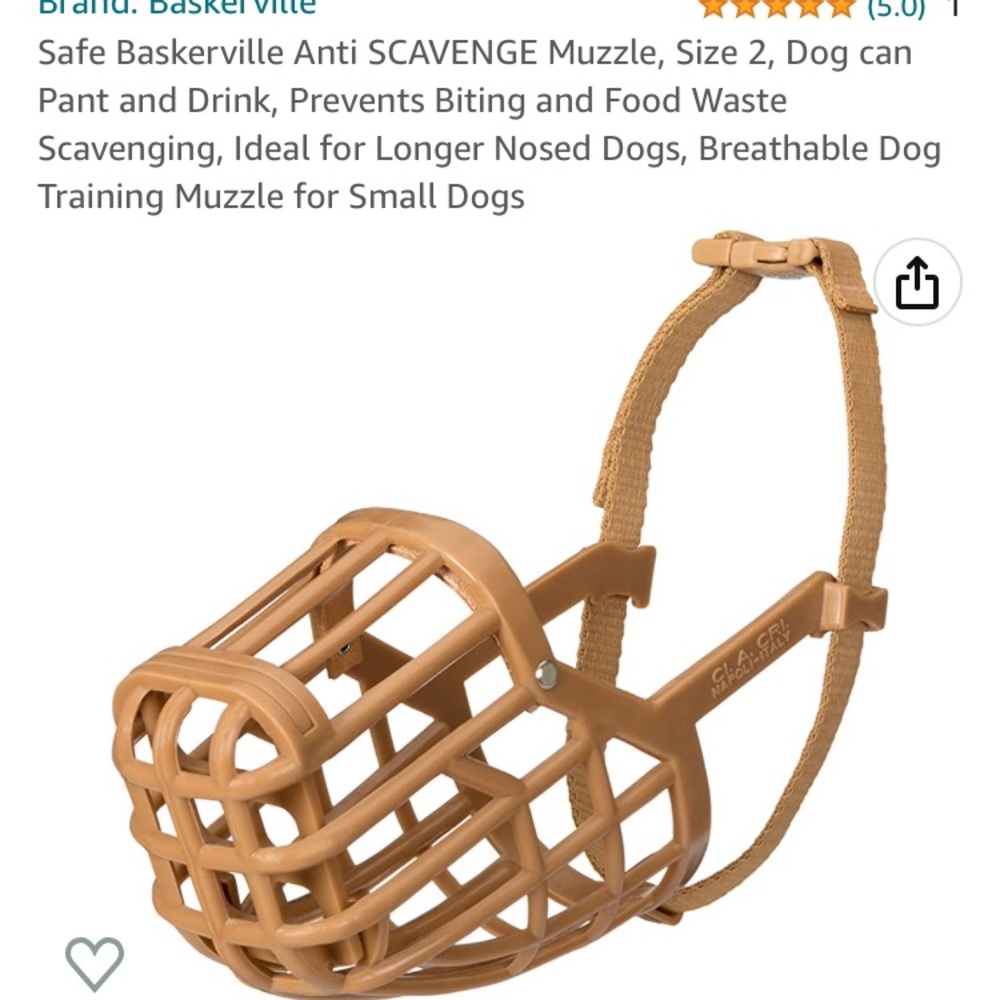 Safe anti scavenger Baskerville dog muzzle size 2